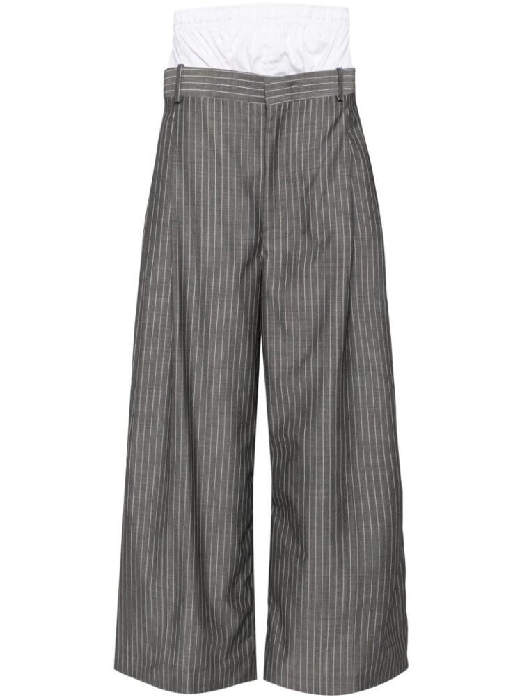 Hed Mayner layered pinstriped trousers - Grey Cover