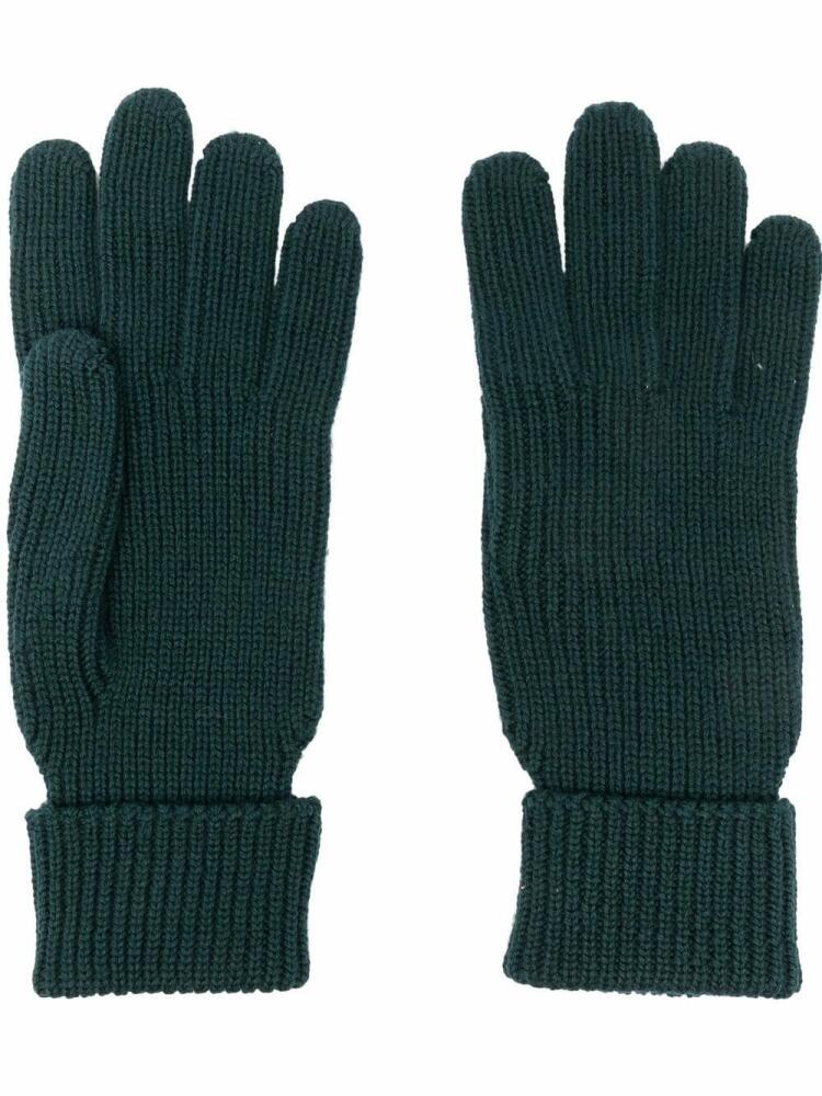 Woolrich ribbed-knit gloves - Green Cover