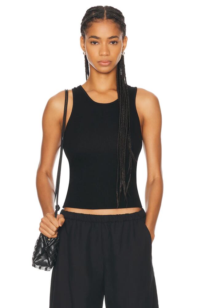 Enza Costa Silk Rib Sheath Tank in Black Cover