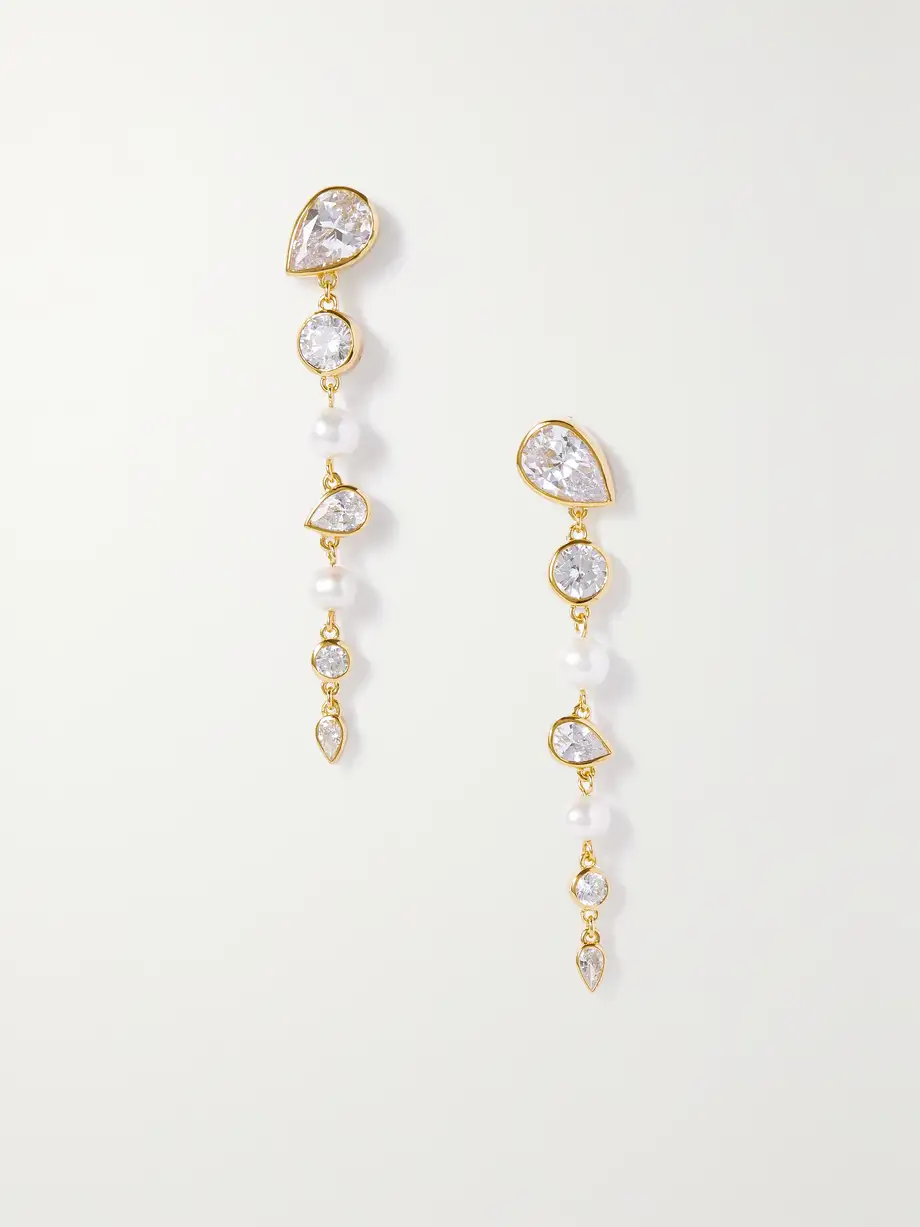 Completedworks - + Net Sustain The Light Of The Past Recycled Gold Vermeil, Cubic Zirconia And Pearl Earrings - One size Cover