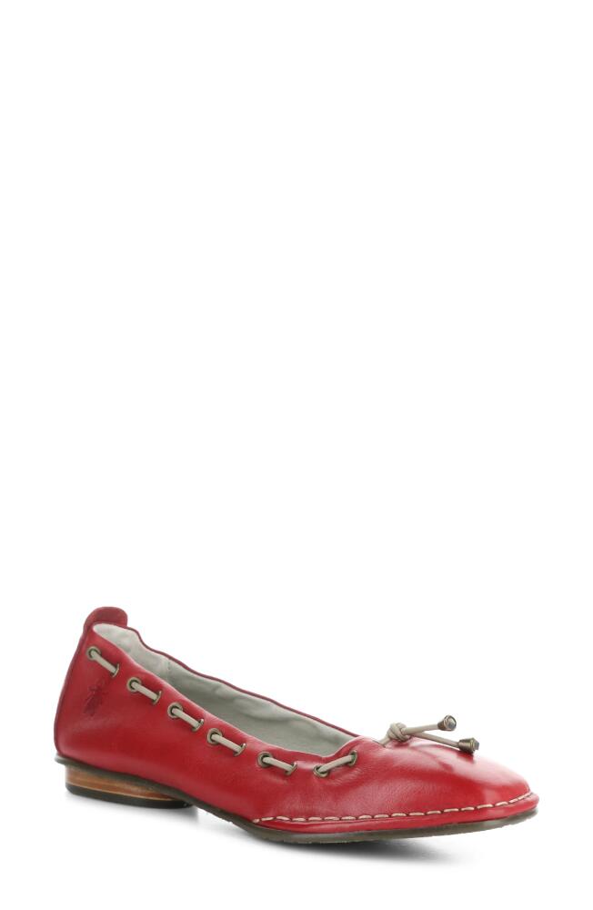 Fly London Bapi Ballet Flat in Red Velvet Cover