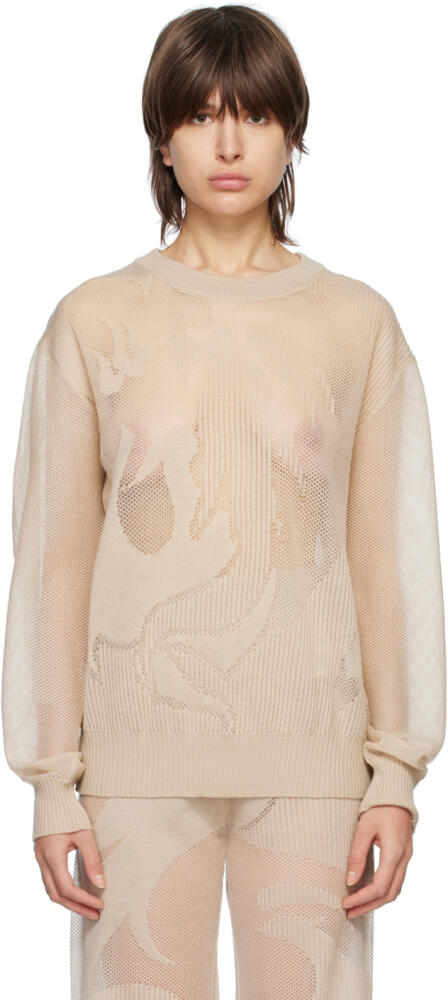 Feng Chen Wang Beige Phoenix Sweater Cover