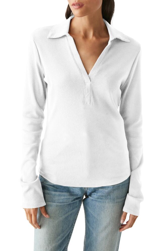 Michael Stars Bleu Collar Long Sleeve Knit Top in White Cover