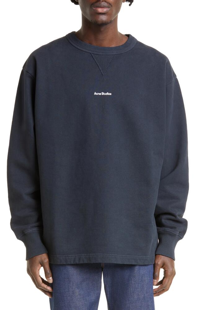 Acne Studios Cotton Fleece Logo Sweatshirt in Black Cover