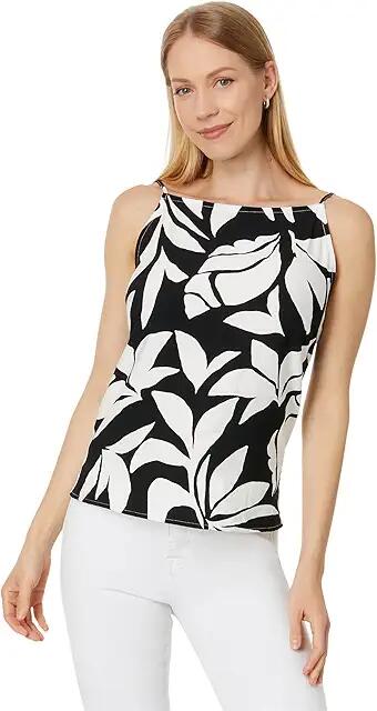 Vince Camuto Strappy Fitted Tank (Rich Black) Women's Clothing Cover