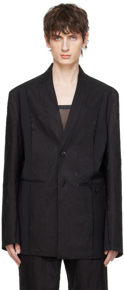 Feng Chen Wang Black Distressed Blazer Cover