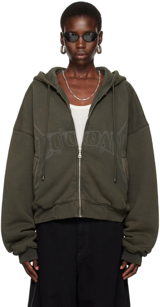 LU'U DAN Black Washed-Out Hoodie Cover