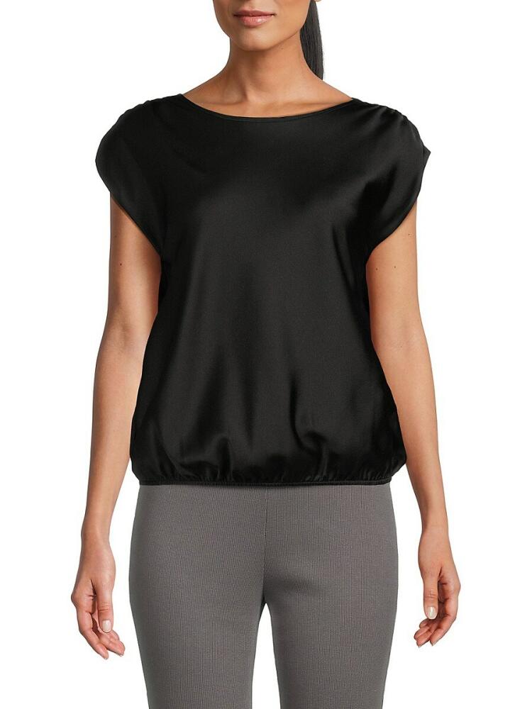 Renee C. Women's Boatneck Satin Top - Black Cover