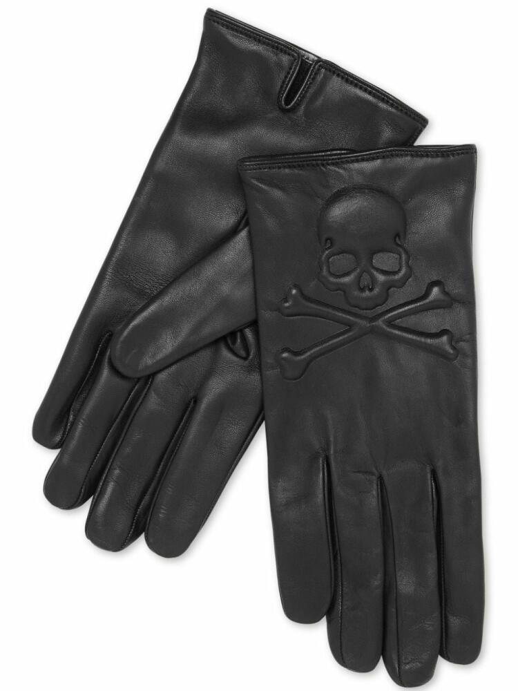 Philipp Plein Skull&Bones leather gloves - Black Cover