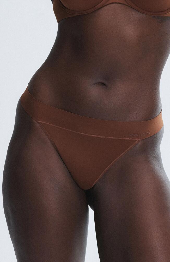 SAVAGE X FENTY Soft 'N Savage Thong in Brown Sugar Nude Cover