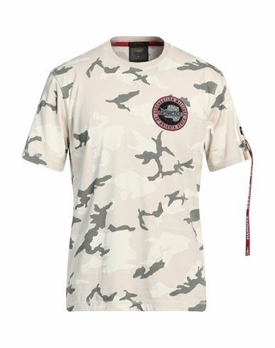 Aeronautica Militare Man T-shirt Beige Cotton Cover