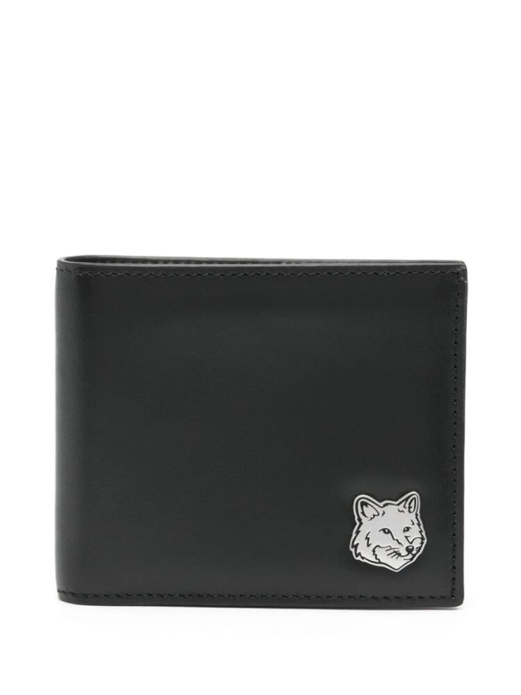 Maison Kitsuné logo-plaque leather wallet - Black Cover