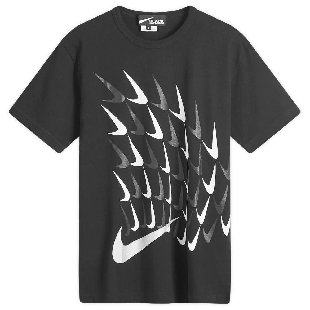 Comme des Garçons Men's x Nike Vertical Swoosh Print T-Shirt in Black Cover