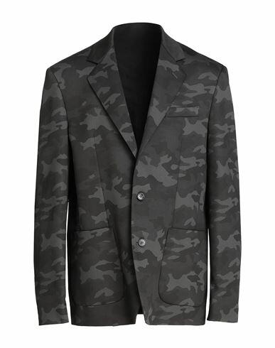 8 By Yoox Camouflage Cotton Blazer Man Blazer Lead Cotton, Elastane Cover