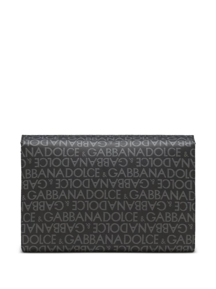 Dolce & Gabbana logo-print leather shoulder bag - Black Cover