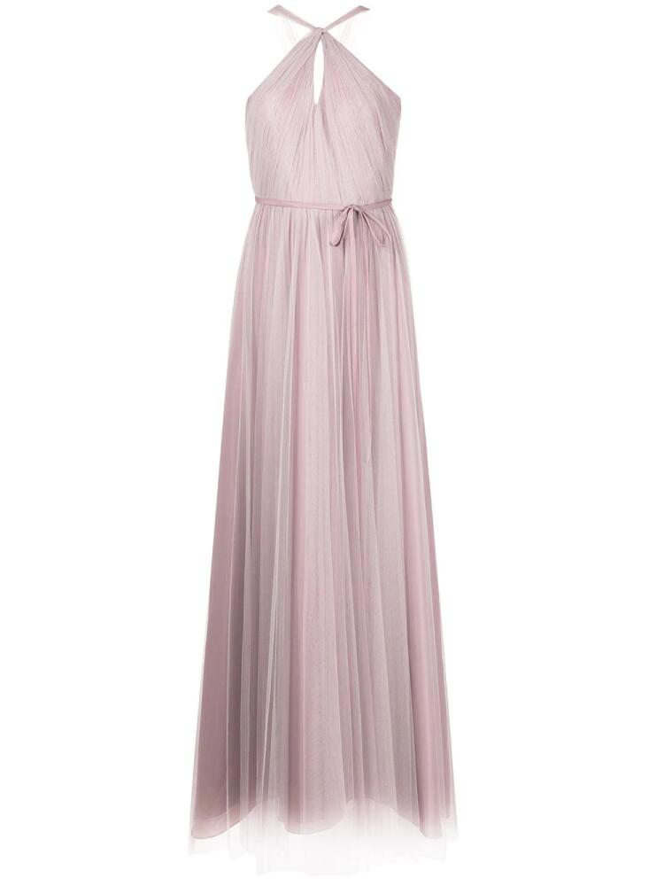 Marchesa Notte Bridesmaids gathered-tulle halter-neck gown - Purple Cover