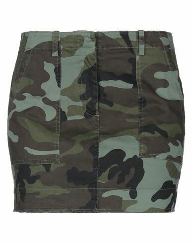 Nili Lotan Woman Mini skirt Military green Cotton, Elastane Cover