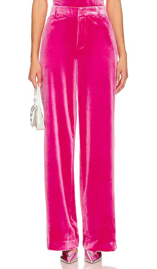 Good American Velvet Wide Leg Trouser in Fuchsia Cover