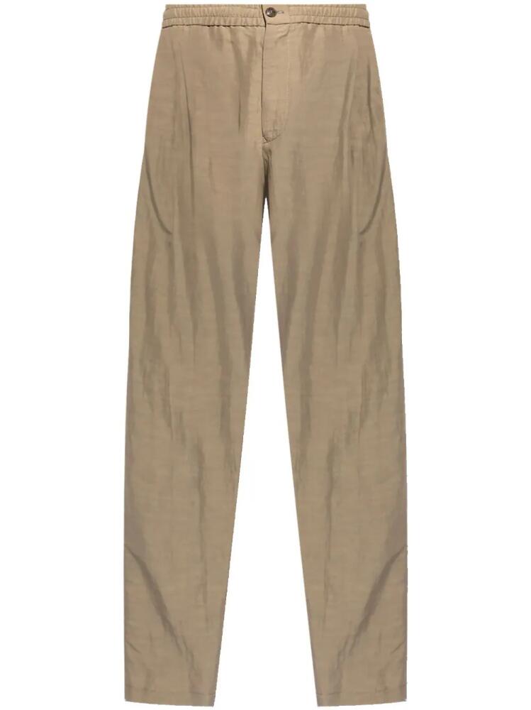 Giorgio Armani canvas single-darted trousers - Neutrals Cover