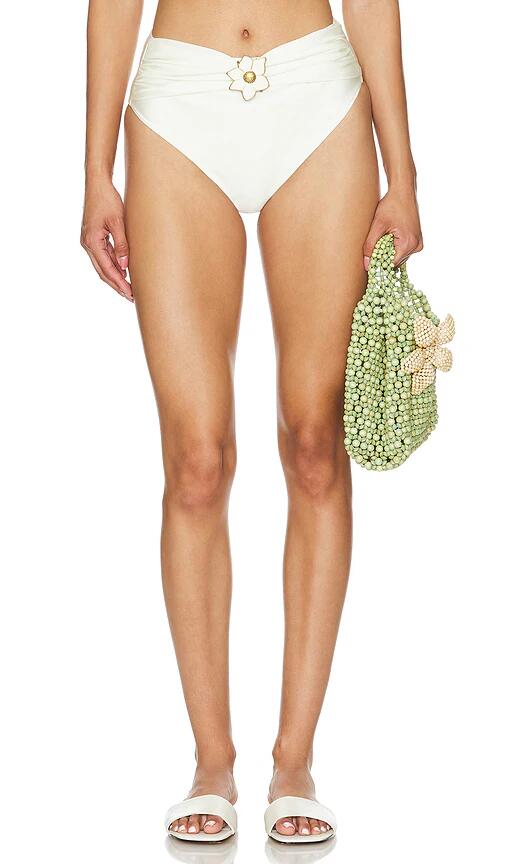 PatBO High Waist Bikini Bottom in Ivory Cover