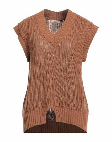 Rinascimento Woman Sweater Brown Acetate, Viscose, Cotton, Wool Cover