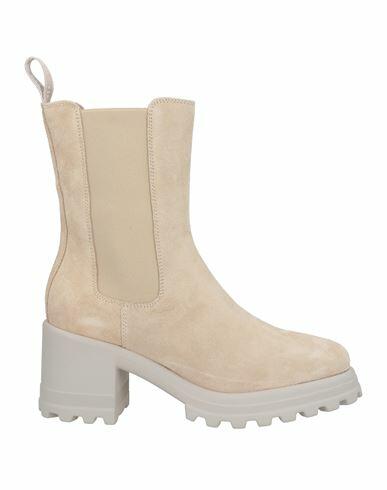 Voile Blanche Woman Ankle boots Beige Leather Cover