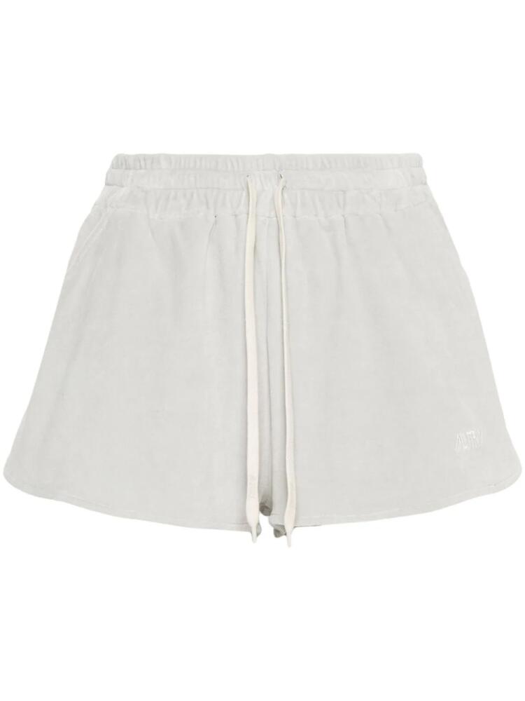 Autry logo-embroidered fleece shorts - Grey Cover