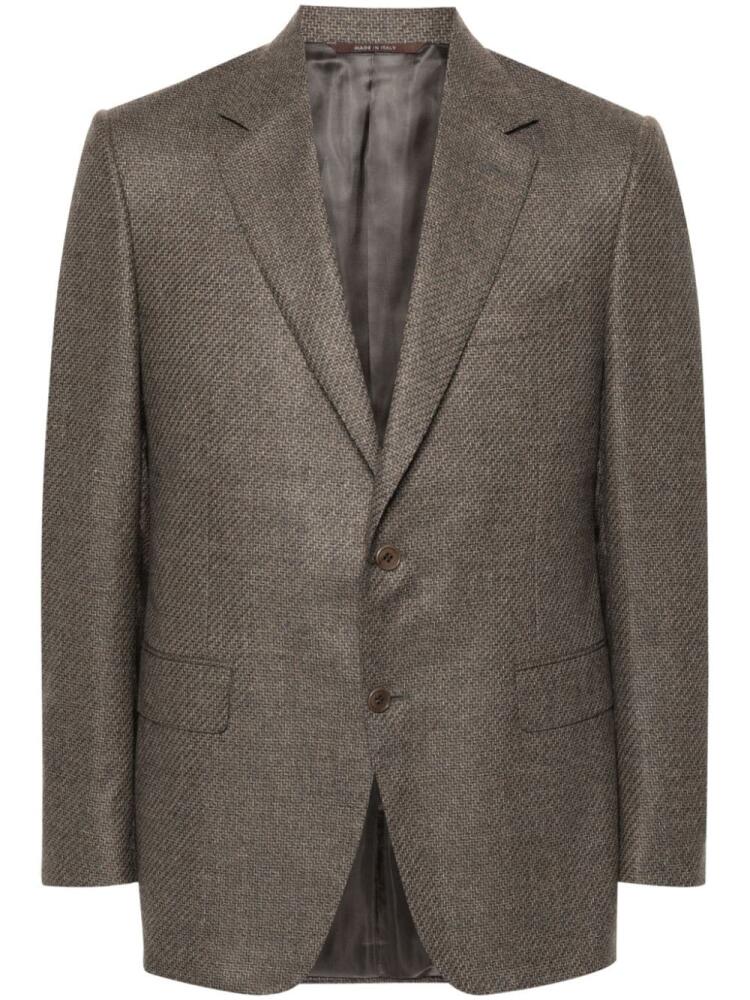 Canali single-breasted wool blazer - Brown Cover