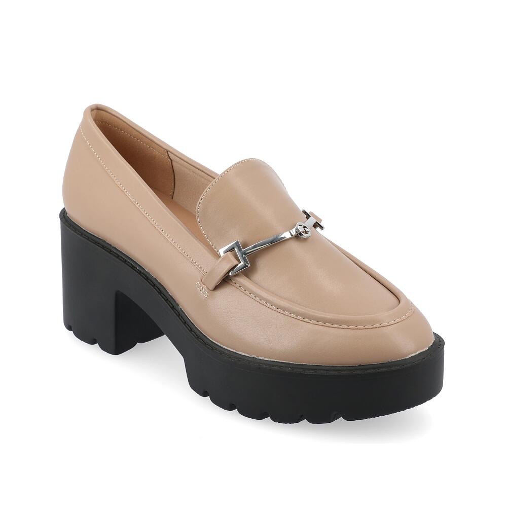 Journee Collection Wide Width Kezziah Platform Loafer | Women's | Taupe Cover