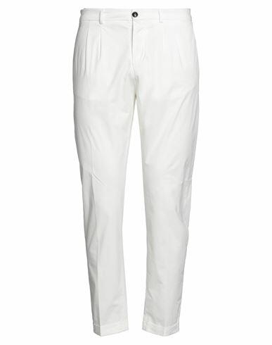 (+) People Man Pants White Cotton, Elastane Cover