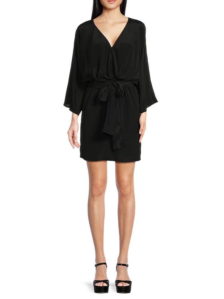 The Kooples Women's Belted Silk Blend Mini Dress - Black Cover