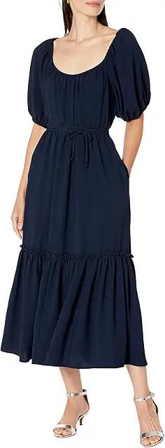 Karen Kane Puff Sleeve Dress (Navy) Women's Dress Cover