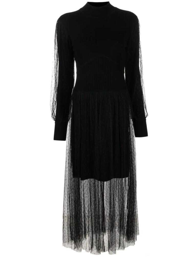 TWINSET tulle midi dress - Black Cover