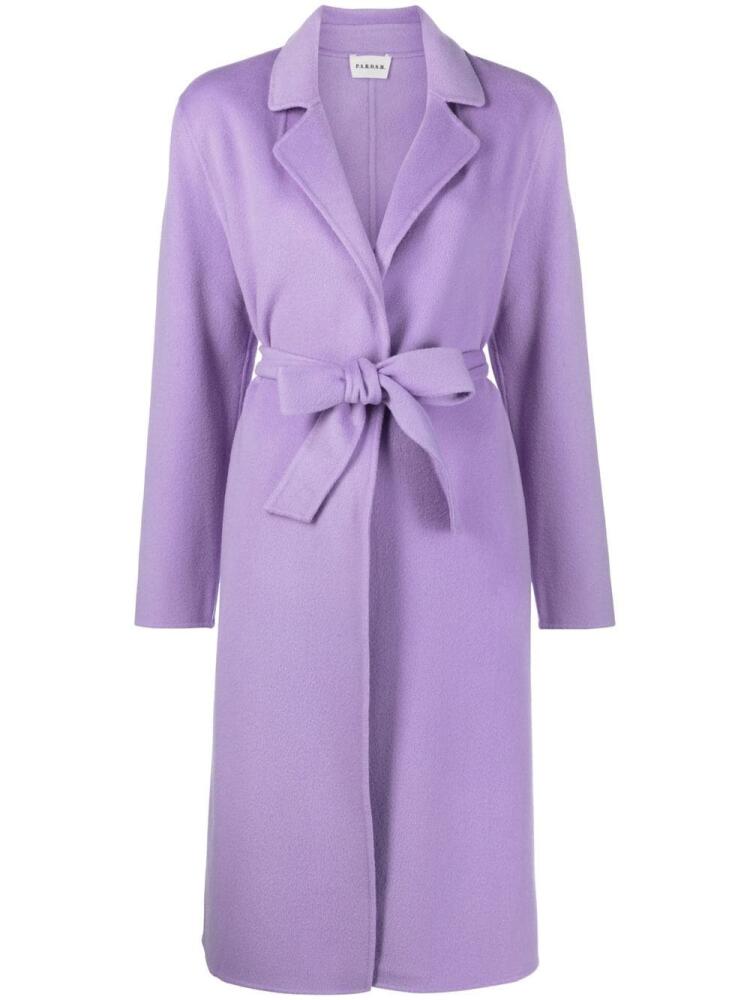 P.A.R.O.S.H. wool belted wrap coat - Purple Cover