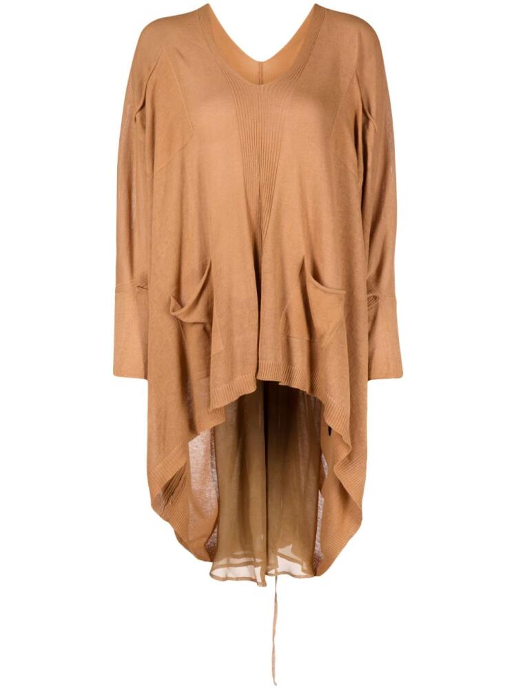 Masnada V-neck knitted blouse - Brown Cover