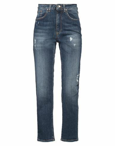 Take-two Woman Jeans Blue Cotton, Elastane Cover