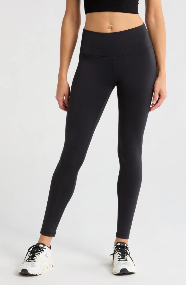 Zella High Waist Fleece Lined Leggings in Black Cover