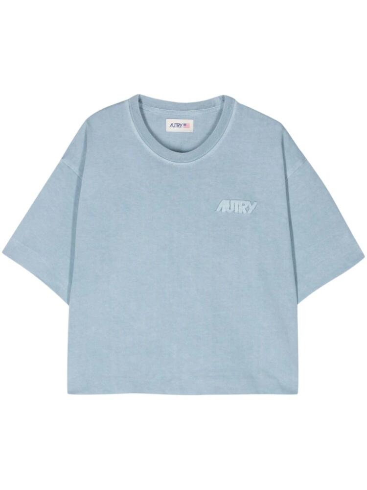 Autry cropped cotton T-shirt - Blue Cover