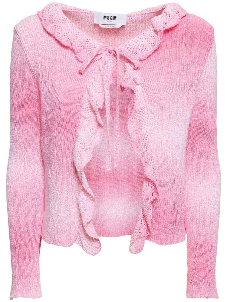 MSGM Ruffled Cotton Blend Cardigan Cover