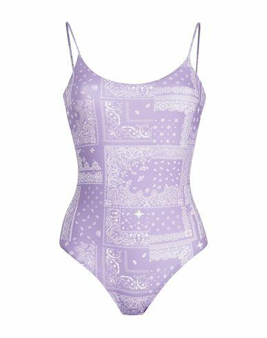 8 By Yoox Printed Recycled Poly One-piece Swimsuit Woman One-piece swimsuit Lilac Recycled polyamide, Elastane Cover