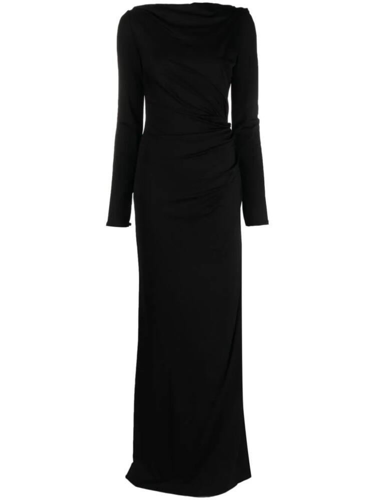 Del Core gathered long-sleeve gown - Black Cover