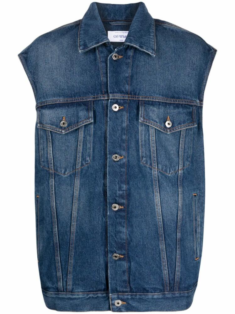 Off-White buttoned denim vest - Blue Cover