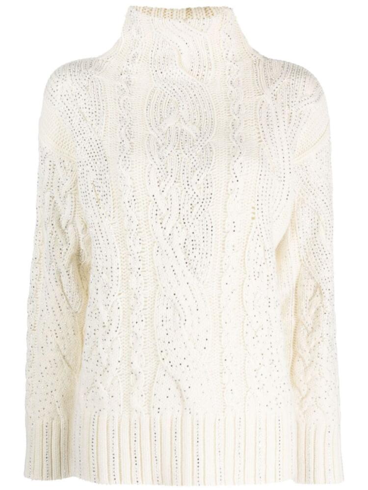 Ermanno Scervino crystal-embellished knit jumper - Neutrals Cover