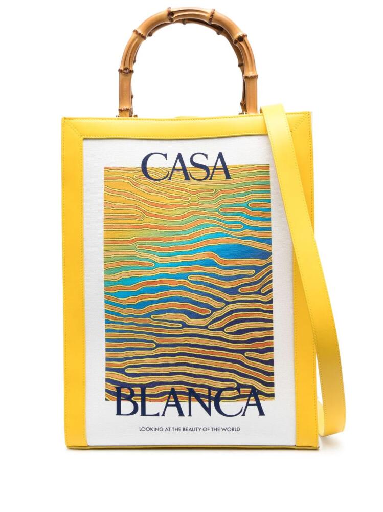 Casablanca Casa Ange de Jour-print tote bag - Yellow Cover