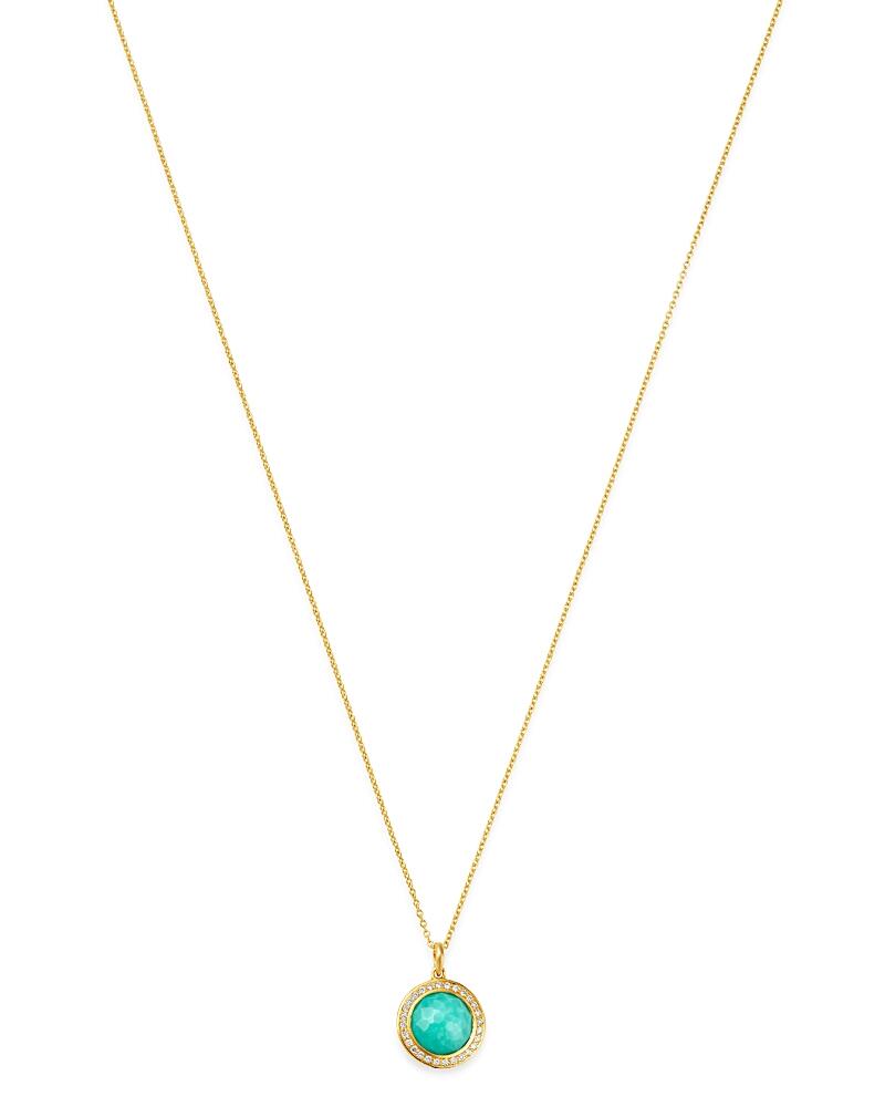 Ippolita 18K Yellow Gold Lollipop Turquoise Mini Pendant Necklace with Pave Diamonds, 18 Cover