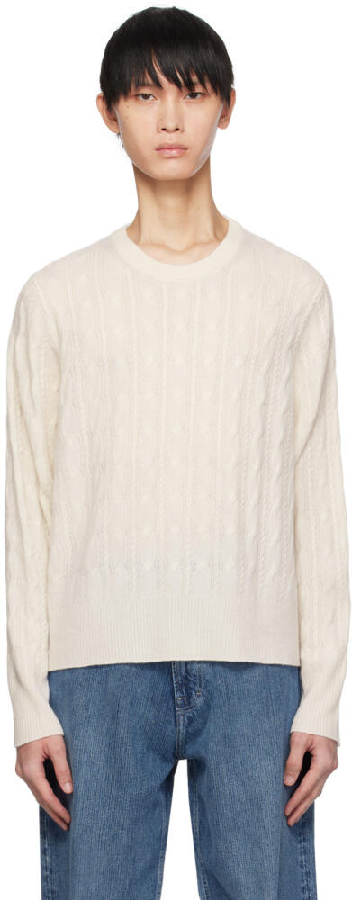 Guest in Residence Beige Twin Cable Sweater Cover