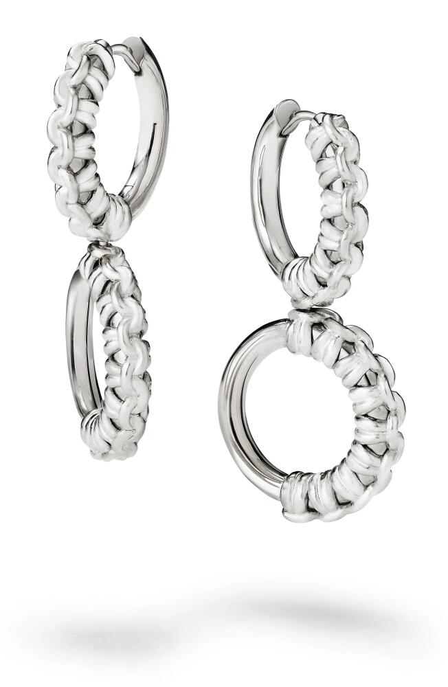 Cast The Knot Drop Hoop Earrings in Silver Cover