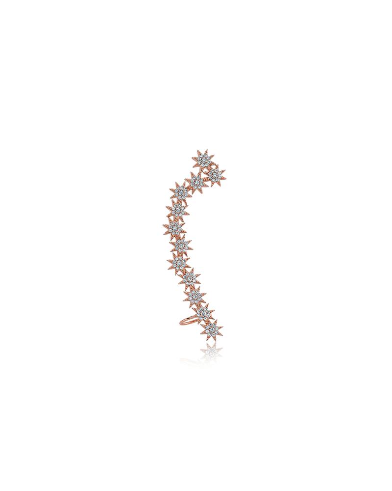 BeeGoddess Venus Star 14k Diamond Ear Climber, Single Cover