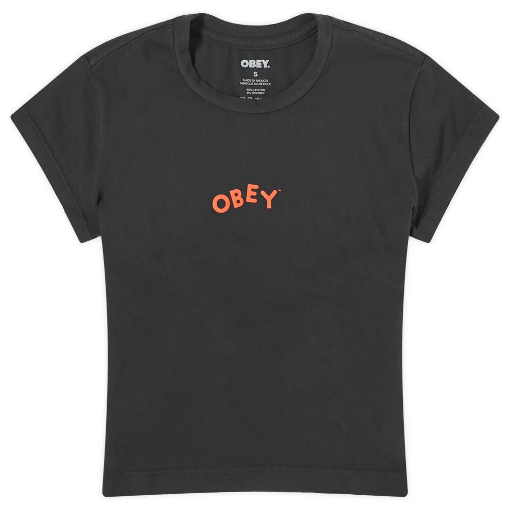 Obey Women's Shrunken T-Shirt in Digital Black Cover