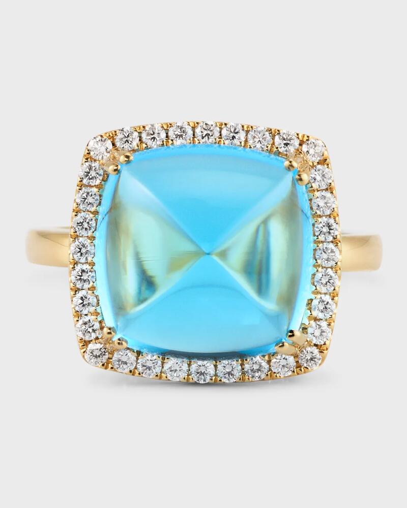 David Kord 18K Yellow Gold Ring with Swiss Blue Topaz and Diamonds, Size 7, 11.32tcw Cover